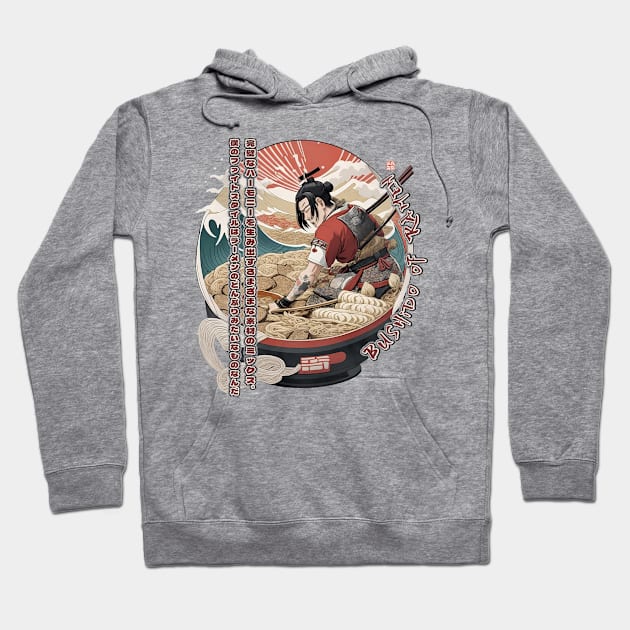 Martial Arts Ramen Noodles Fusion Samurai Warrior Hoodie by 8 Fists of Tees